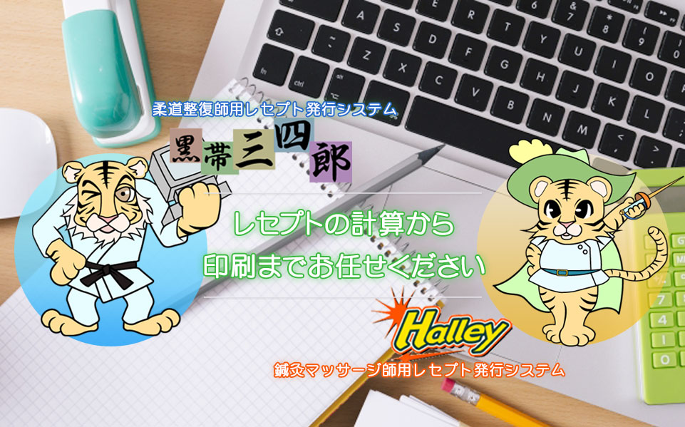 道整復師用・鍼灸マッサージ師用レセプト発行システム、レセプトの計算から印刷までお任せください